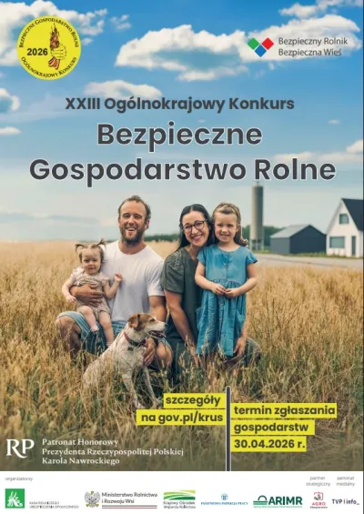 Plakat związany z konkursem dla gospodarstw rolnych